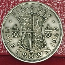 1949 GREAT BRITAIN KING GEORGE VI 1/2 CROWN COPPER-NICKEL COIN KM# 879