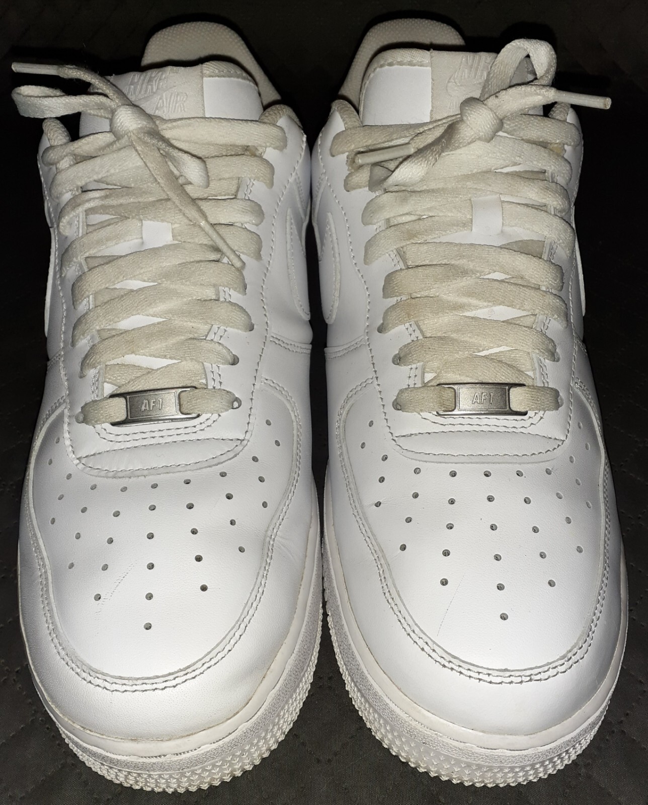 Scarpe da ginnastica Nike Air Force da uomo bianche su bianche taglia US 12 UK 11 EUR 46