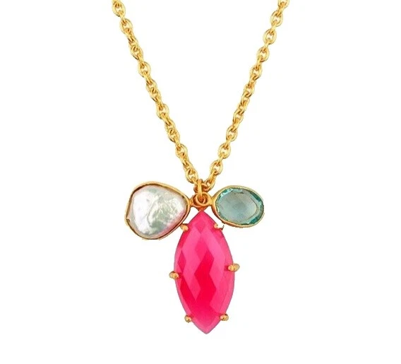 Topaz Collares y colgantes De moda Piedra de latón