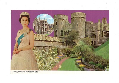 Ansichtskarte The Queen and Windsor Castle / England