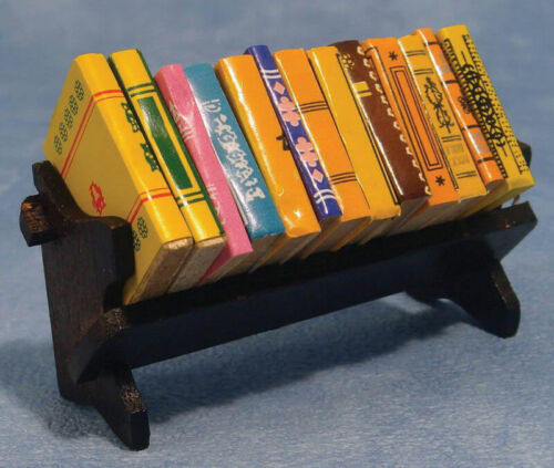 Livres et rack, maison de poupée miniature stationnaire, livres en vrac, bibliothèque à l'échelle 1,12 - Photo 1/1