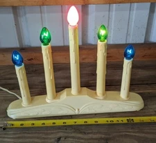 Vintage 5 Light Window Electric Candelabra Candolier  Plastic Drip Christmas