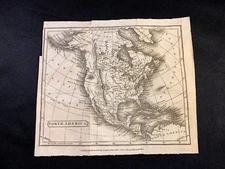 MAP OF NORTH AMERICA 1812
