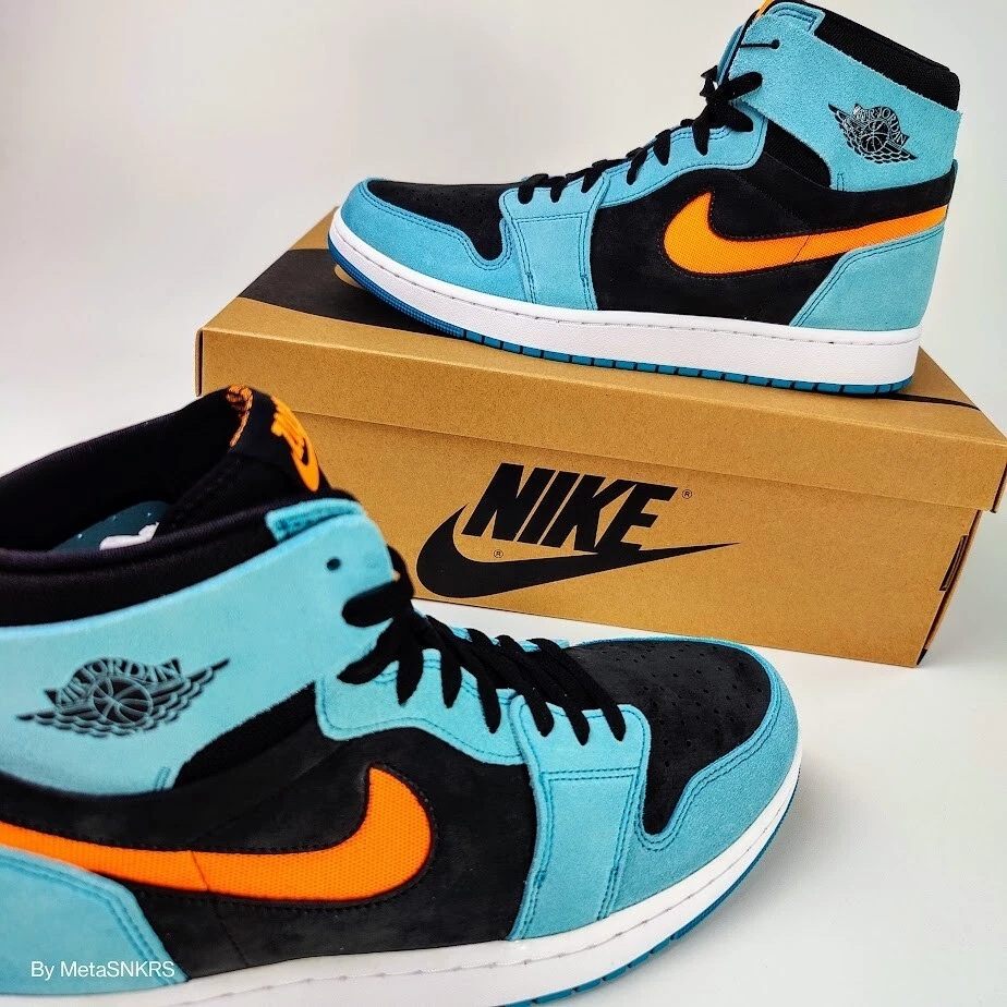 Air JORDAN 1 Zoom CMFT 2 Men US 13 Black Blue White Orange Nike Retro  Sportstyle | eBay