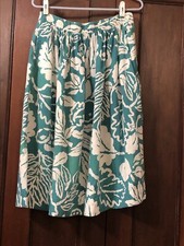 Vintage College Town A-line Teal  White Print Skirt Size 13/14 USA Union Made