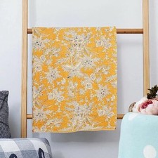 Floral Quilt Kantha Bedding Hippie Throw Reversible Coverlet Summer Quilt