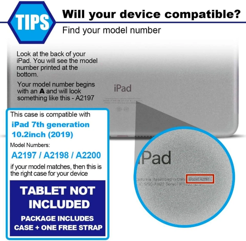 PU Leather Stand Flip Case Cover for iPad 9th 8th 7th 6th 5th Generation 10.2" - Image 2 of 4