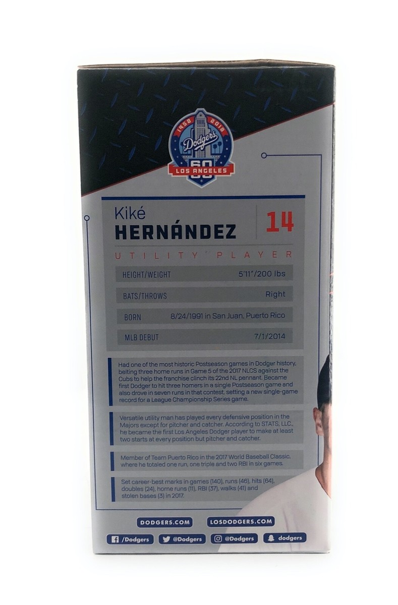 2018 Los Angeles Dodgers Kike Hernandez Bobblehead New In