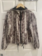 Vintage Snake Print Bomber Jacket Womens