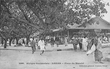 Senegal Dakar Place du Marche Women Caring Bowls on Head Ethnic vintage postcard