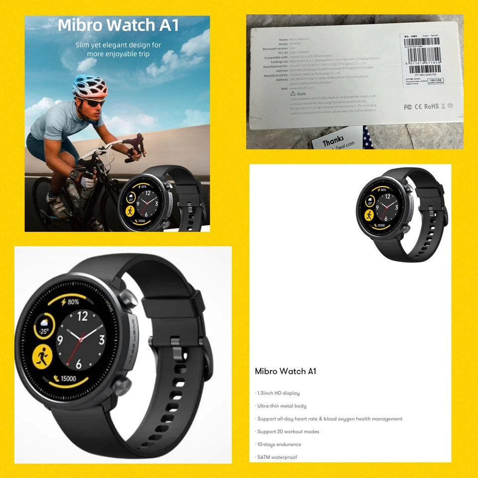 NEW Mibro Watch A1 Smartwatch Blood Oxygen SpO heart Rate Monitor Health Tracker - Image 4 of 4