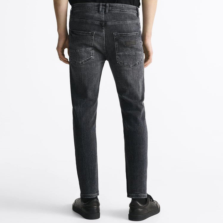 デニムティアーズ ブラック XL Zara Men's Skinny Tapered Jeans Crop Length Size 29 Black