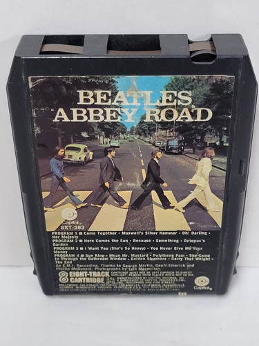 The BEATLES Abbey Road 8-Track Tape CAPITOL 8XT 383 Black Shell - Picture 2 of 4