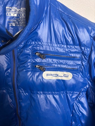 Polo Ralph Lauren Puffer Quilted Jacket Full Zip Boys Size Medium Blue 6114 - Picture 3 of 6