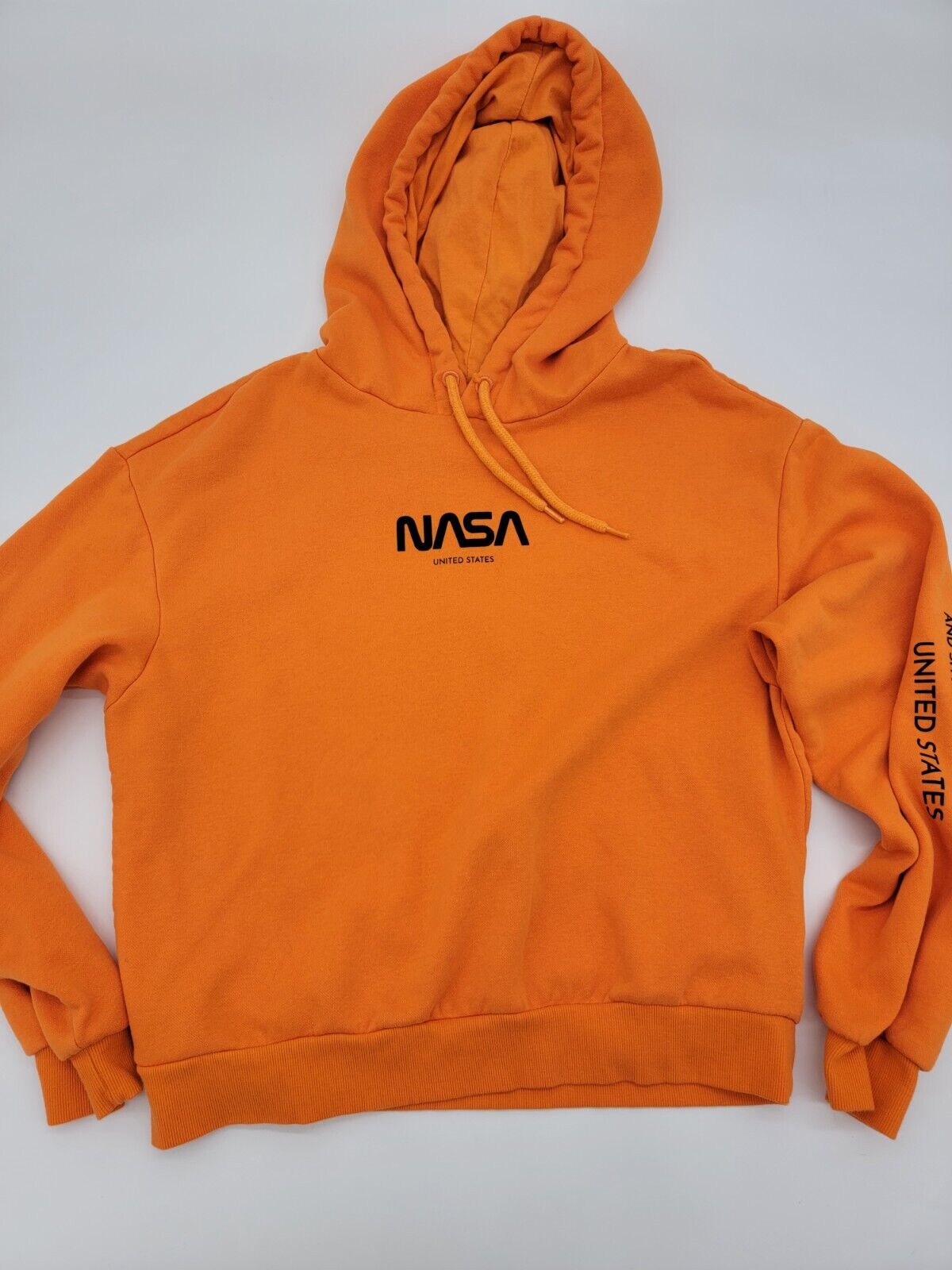 vaak Microbe werkzaamheid NASA Hoodie Women's Size Medium Orange United States H&M Divided Sweatshirt  Soft | eBay
