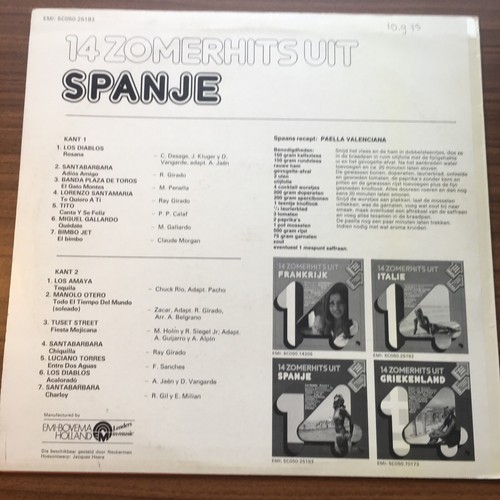 14 Zomerhits uit Spanje - LP EMI Sexy Cheesecake Cover - Picture 2 of 3