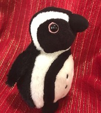 Unipak Plush Squeaker Black Foot Penguin Black White 7-1/2"T