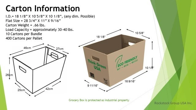 Caja de supermercado reutilizable/bolso plegable corrugado (paquete de 10) Foto 4 de 4
