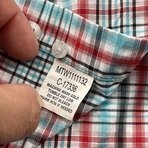 Cinch Western Rodeo Short Sleeve Plaid Multicolor Button Up Shirt Men’s Size M - Picture 7 of 13