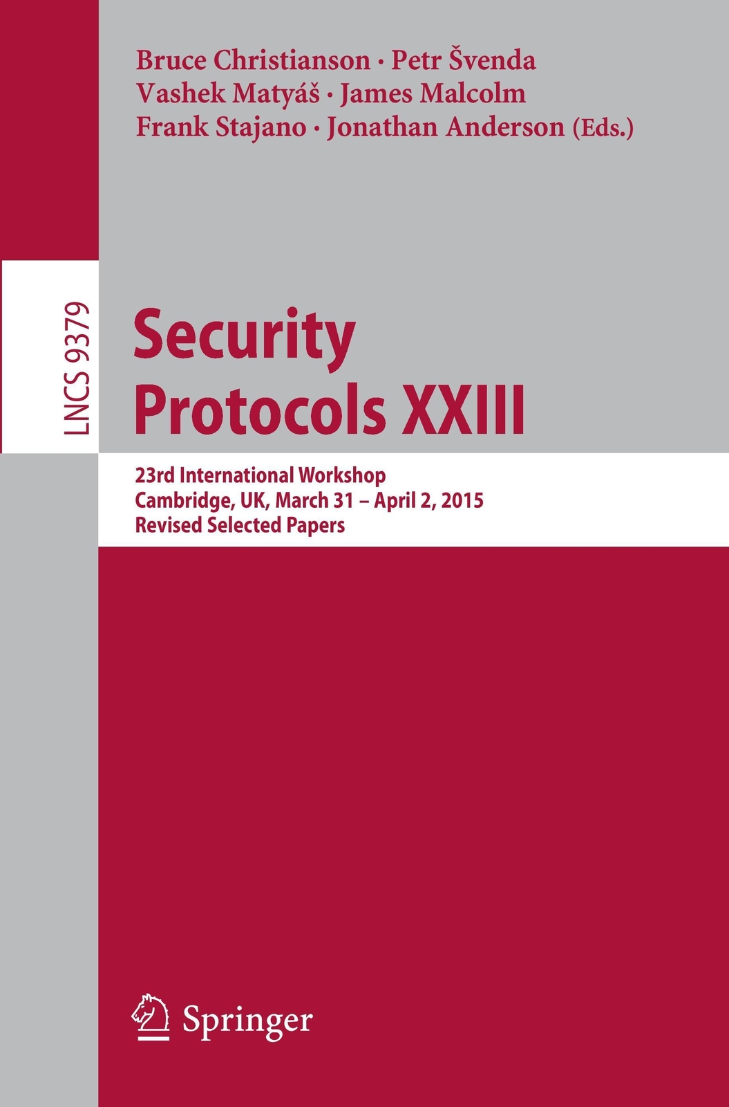 Thumbnail - Bruce Christianson (u. A.) | Security Protocols Xxiii | Taschenbuch |
