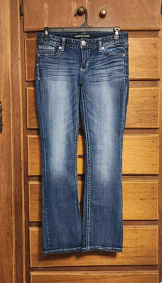 Express Women s Bootcut Low Rise Medium Wash Stretch Denim Jeans Blue 8R