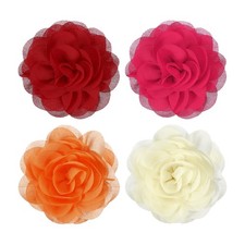 4Pcs 3.1" Dog Collar Flowers for Dogs Beige and Other 3 Colors