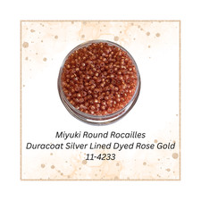 Miyuki 11/0 Round Seed Beads 11-4233 Duracoat S/L Dyed Rose Gold 20 Grams