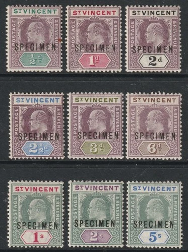 EDVII ST VINCENT 02 SPECIMEN set fresh lmm cat £180