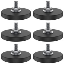 6 Pcs Rubber Coated Magnets 1.69 Inch 30LBS M6 Neodymium Mounting Magnet Thread