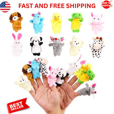 10Pcs Finger Puppets Set - Soft Plush Animals Finger Puppet Toys for Kids, Mini