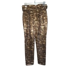 Sezane Pants Womens 34 US 2 Austin Trousers Jaquard LouLou Metallic Tweed Belted
