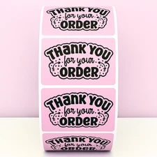 Thank You Stickers for Small Business 2" x 1" Labels | Multiple Colors Handmade