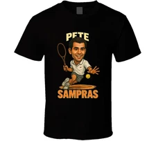 Pete Sampras Vintage Retro Caricature Tennis Player T Shirt