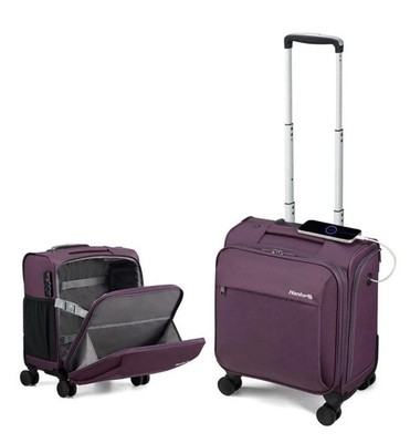 Hanke 16  Underseat Carry-On Luggage Small Softside Suitcase with Wheels Purple