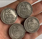 4PC 1870-1873-CC Seated Liberty Silver Half Dollar 50C High Grade