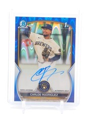CARLOS RODRIGUEZ 2023 BOWMAN CHROME BLUE RAYWAVE 1ST AUTO /150 Q3249