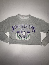 Vintage Northwestern University Wildcats Sweatshirt Signal L Cropped College