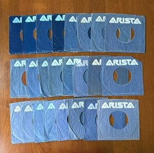 Huge Lot Of 24 Blue Arista 45 RPM Record Sleeves - Company Sleeves