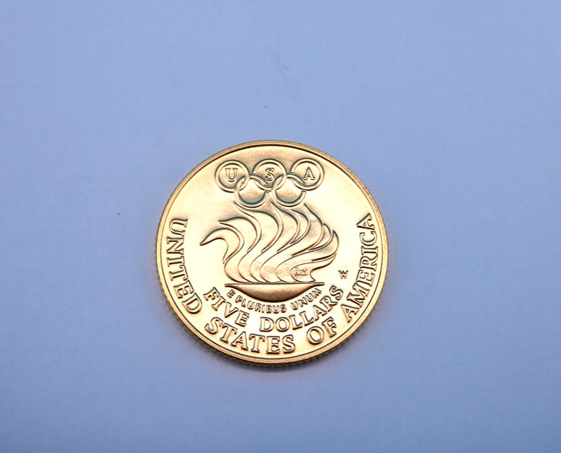 1988-W Olympic Proof $5 Gold Commemorative 1/4 Oz Gold Coin. C1464