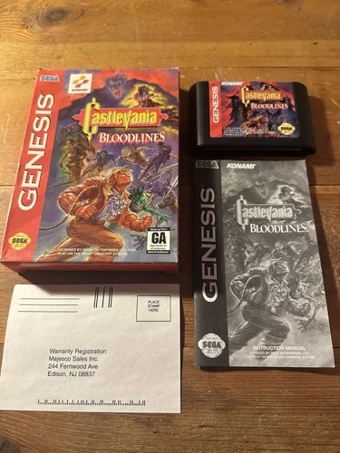 Castlevania Bloodlines Sega Genesis Cardboard Box Version CIB 1994 Tested Nice!