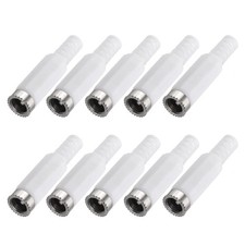 10pcs DC Power Female Adapter, 5.5mm x 2.1mm 1.54" , White