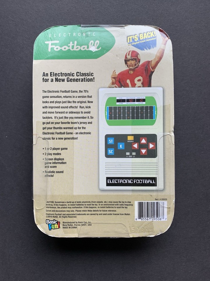 Electronic Football Handheld Game 2018 New Sealed w/ Sound Effects ...