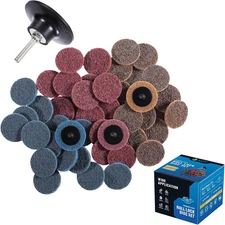 46PCS Sanding Discs 2 Inch Roll Lock Quick Change Discs 1pcs 1/4'' Holder Surfac