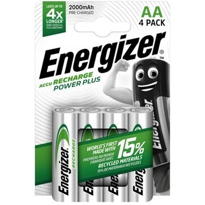 4x AA Energizer 2000 mAh NIMH ACCU Rechargeable Power Plus Batterien vorgeladen