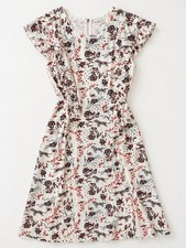 Claudie Pierlot Womens Dress 36 Floral Tiger Print Ruffle Midi Paris