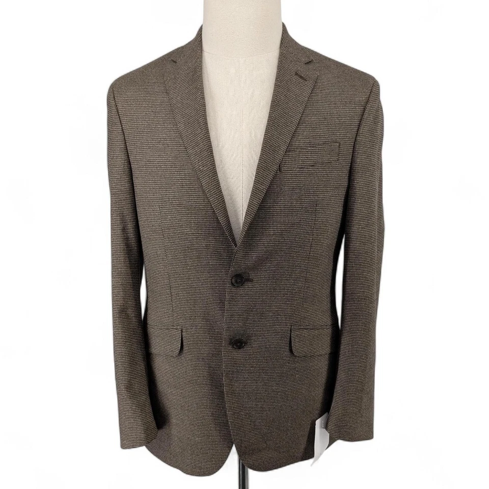 Kenneth Cole Para hombres Calce Ajustado Elástico Traje Chaqueta Blazer Abrigo Deportivo Marrón 38R Foto 2 de 4