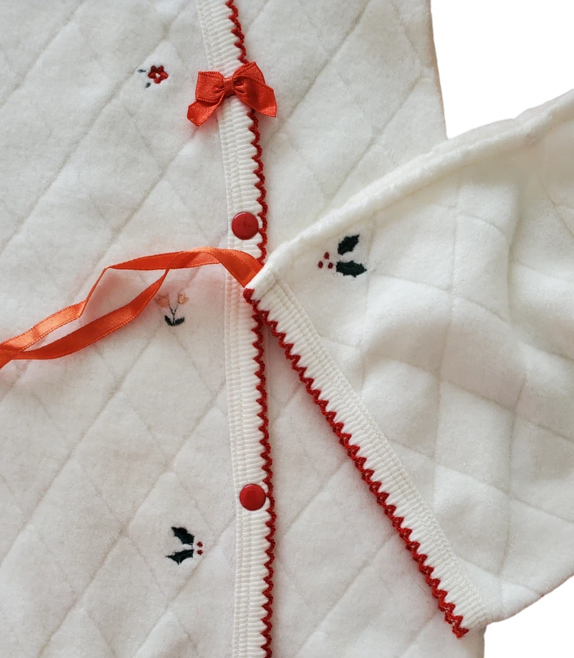 NWT New Infant Baby Size 9 Mos Months Little Me  Footie & Hat Ivory Layette - Image 2 of 4