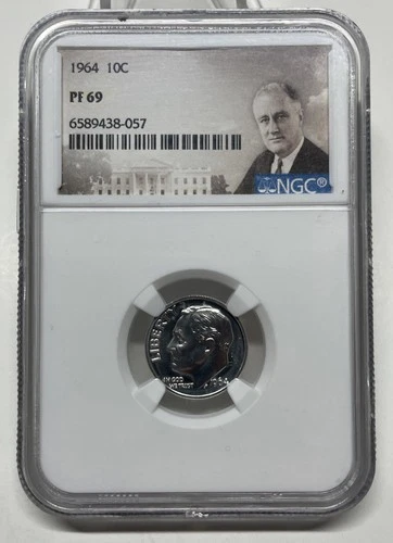 1964 Roosevelt Dime 10c NGC PF69 Proof US Coin 90% Silver