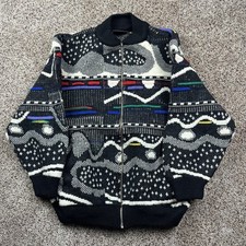 Vintage Coogi Australian Cardigan Zip Up Sweater Size Large Fits Medium