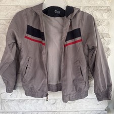 Vintage Nike Size 5 Toddler Gray Windbreaker Zip Up Jacket With Hood
